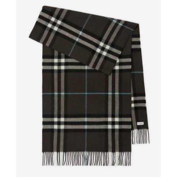 Burberry Washed Giant Check Cashmere Scarf Otter 8074793 - Picture 3 of 11